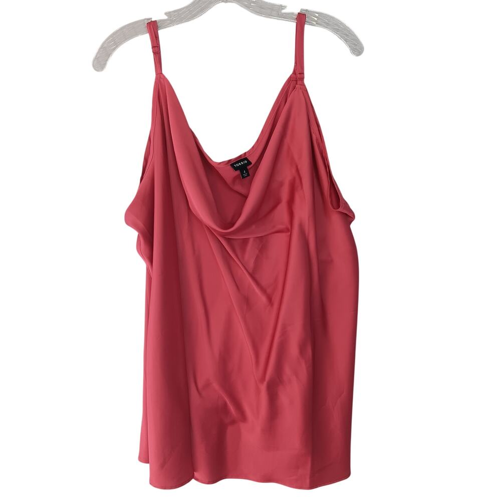 EUC Torrid Size 4X Salmon Color Adjustable Straps Drape Neckline Cami/Shell